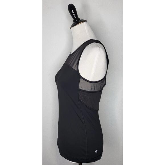 LULULEMON Home Stretch Tank Women's Size 4 Black With Mesh - Picture 13 of 14